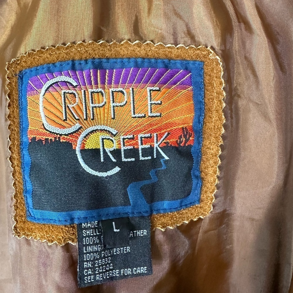 Cripple Creek Leather Blazer Jacket Tan Size Large - Picture 7 of 12